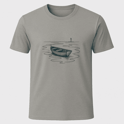 Rowboat Sketch T Shirt Gift For Boat Owner