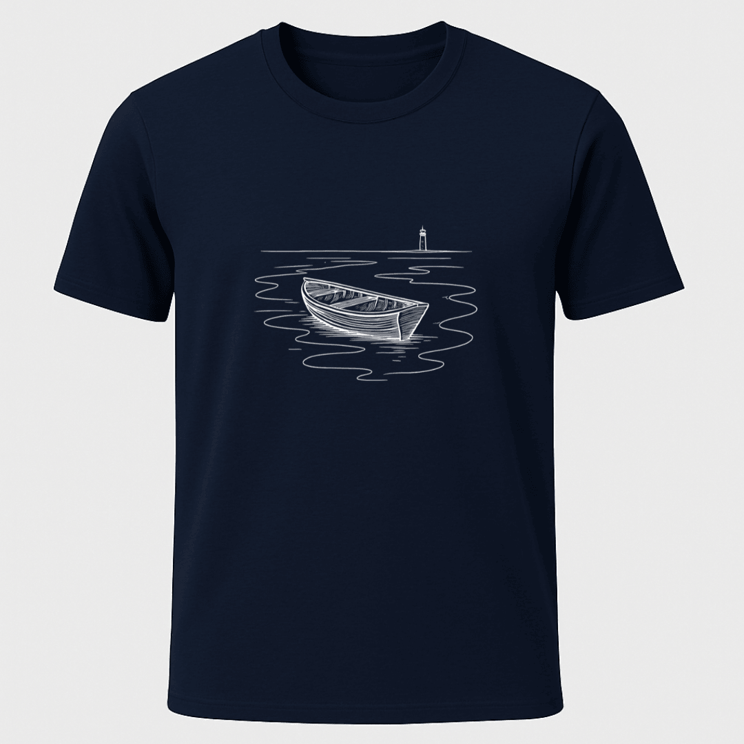 Rowboat Sketch T Shirt Gift For Boat Owner