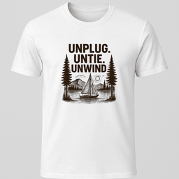 Unplug Sailboat T Shirt Gift For Boat Owner