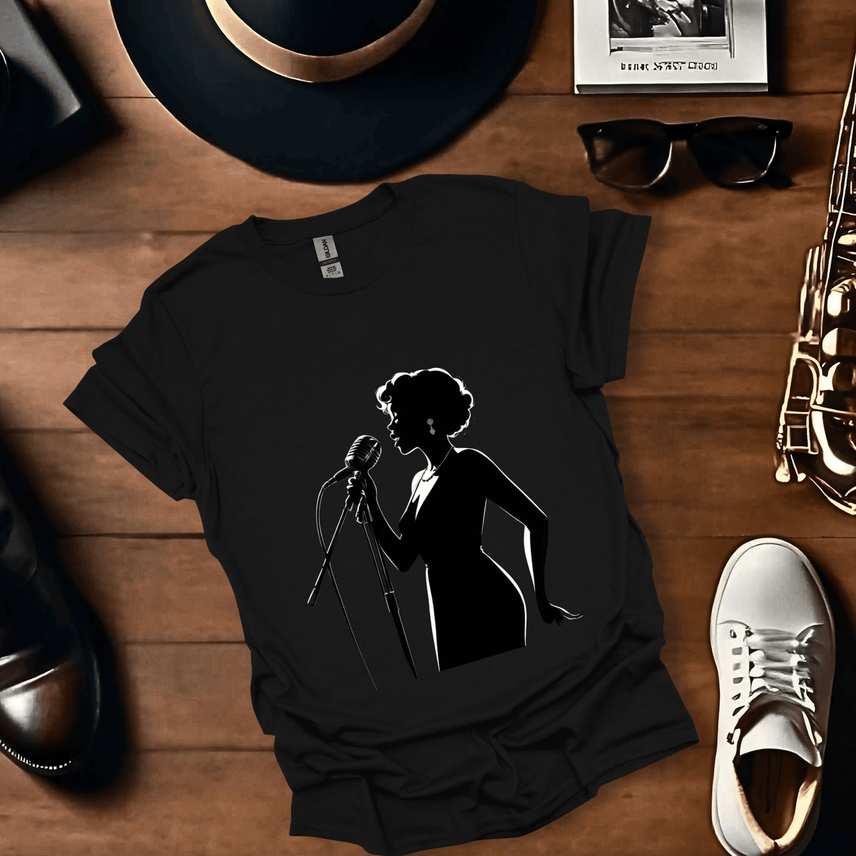Jazz Singer Full Silhouette T Shirt Gift For Music Lover
