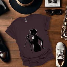 Jazz Singer Full Silhouette T Shirt Gift For Music Lover