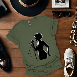 Jazz Singer Full Silhouette T Shirt Gift For Music Lover