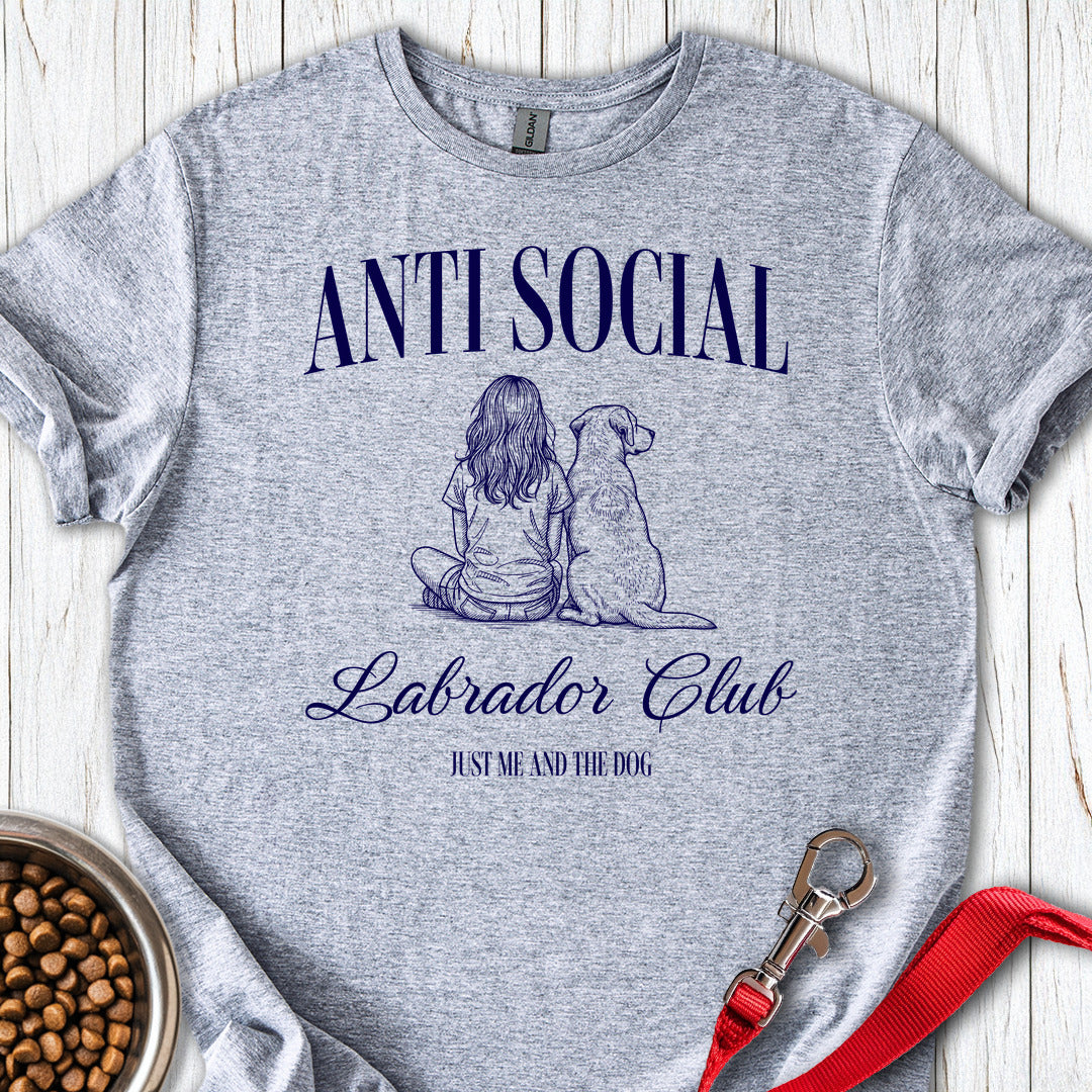Anti Social Lab Club T Shirt Gift For Dog Lover