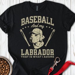 Baseball And My Labrador T Shirt Gift For Dog Lover