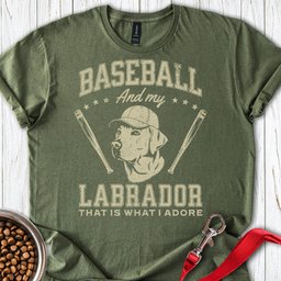 Baseball And My Labrador T Shirt Gift For Dog Lover