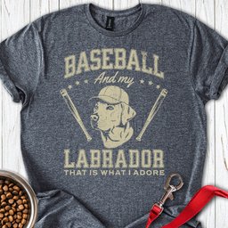 Baseball And My Labrador T Shirt Gift For Dog Lover