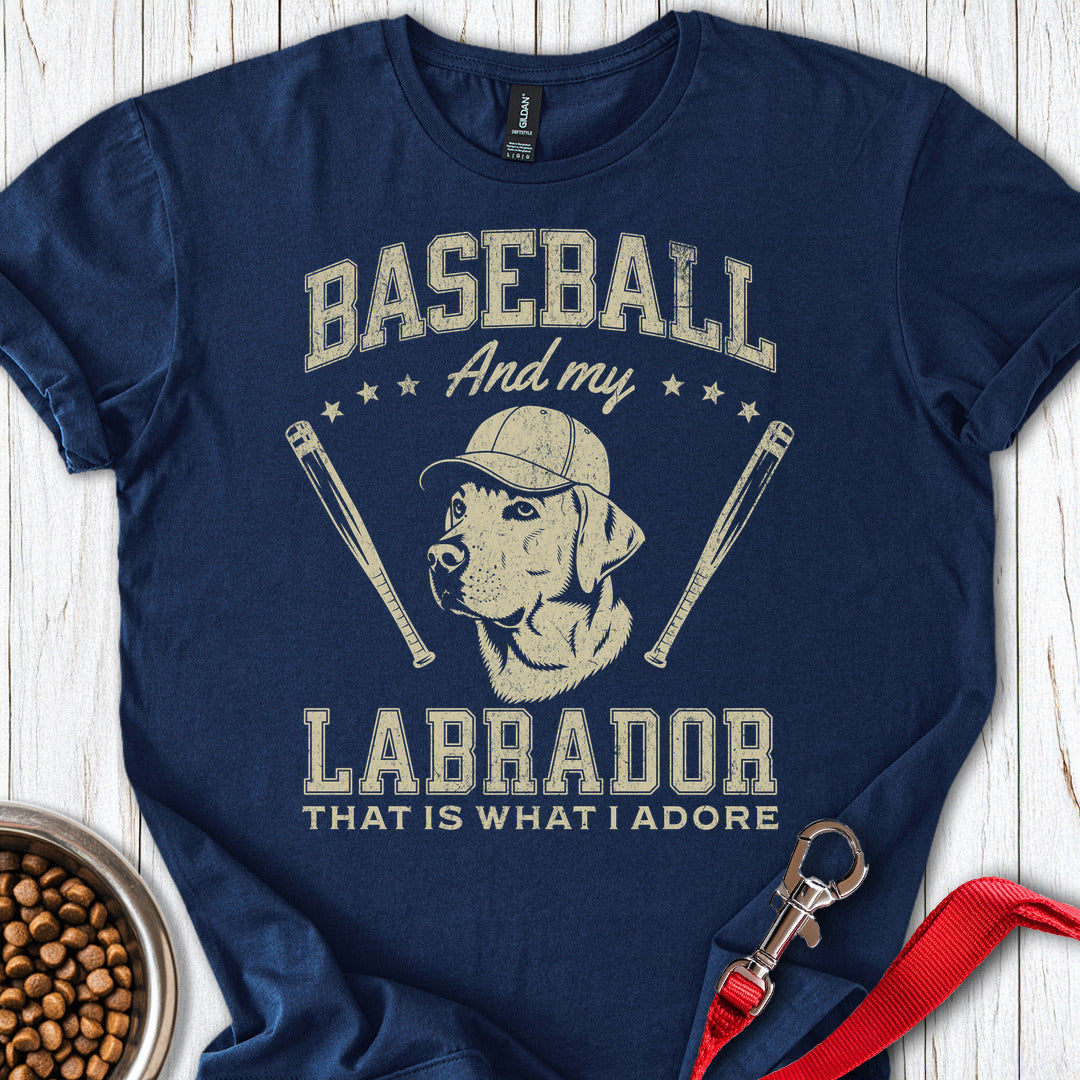 Baseball And My Labrador T Shirt Gift For Dog Lover