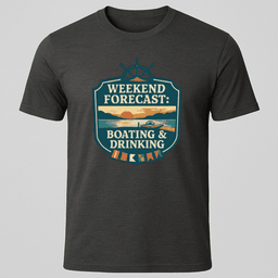 Forecast Sunset T Shirt Gift For Boat Owner
