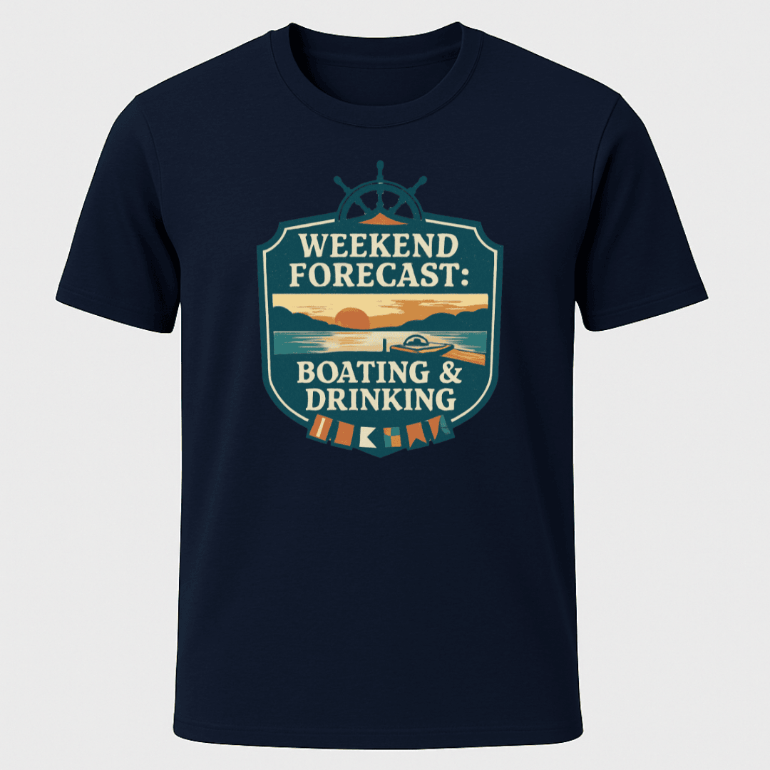 Forecast Sunset T Shirt Gift For Boat Owner
