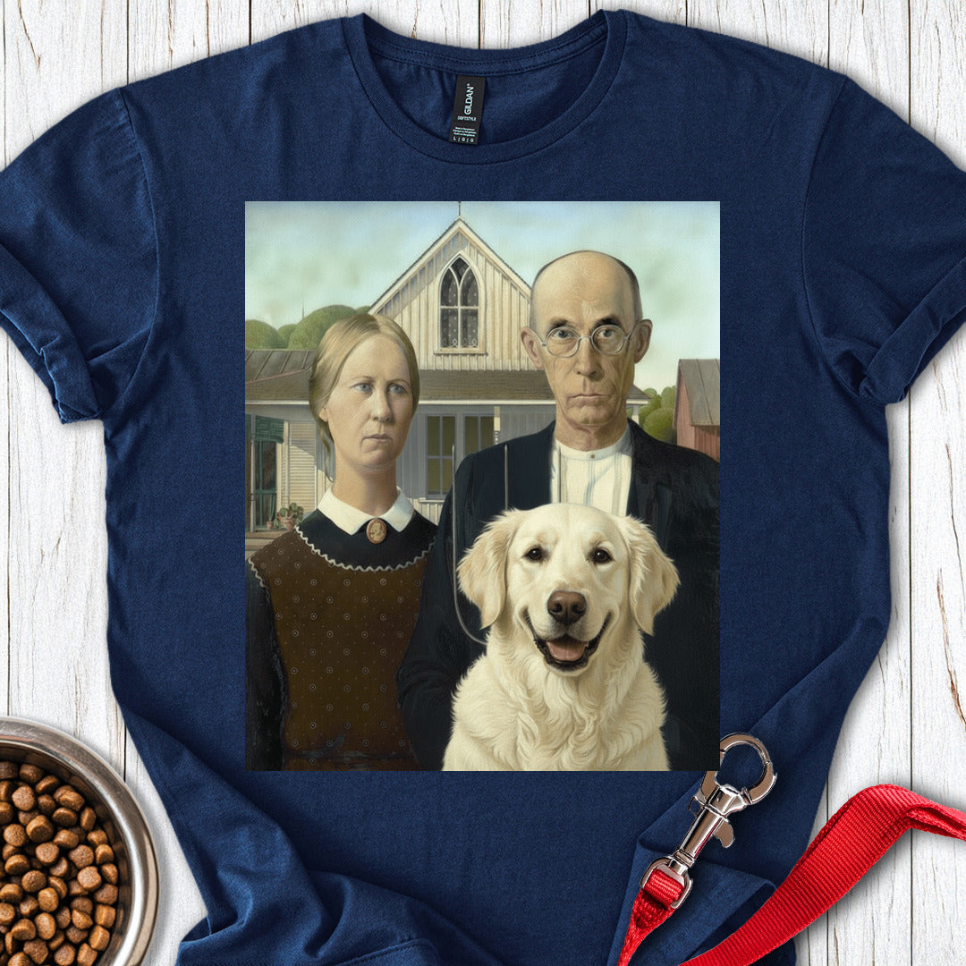 American Gothic White Goldie T Shirt Gift For Dog Lover