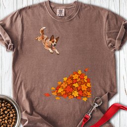 Australian Cattle Dog Leaf Pile Premium Tee Gift For Dog Lover