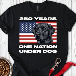 250 Years USA Black Lab T Shirt Gift For Dog Lover