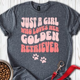 A Girl Who Loves Her Golden Retriever T Shirt Gift For Dog Lover