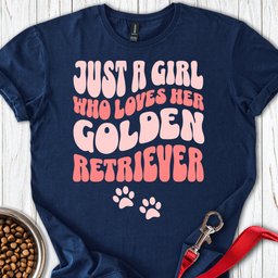A Girl Who Loves Her Golden Retriever T Shirt Gift For Dog Lover
