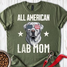 All American Silver Lab Mom T Shirt Gift For Mom