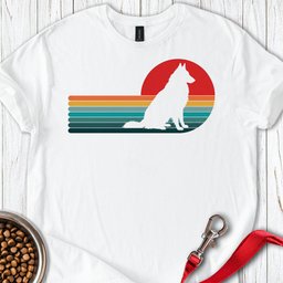 Belgian Tervuren Retro Sunset T Shirt Gift For Dog Lover