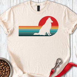 Belgian Tervuren Retro Sunset T Shirt Gift For Dog Lover