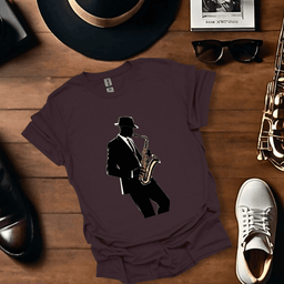 Saxophonist Silhouette T Shirt Gift For Music Lover