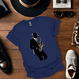 Saxophonist Silhouette T Shirt Gift For Music Lover