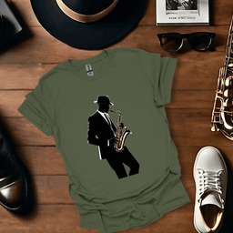 Saxophonist Silhouette T Shirt Gift For Music Lover
