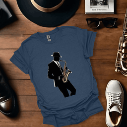 Saxophonist Silhouette T Shirt Gift For Music Lover