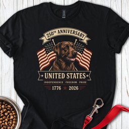 250 Years Chocolate Labrador T Shirt Gift For Dog Lover