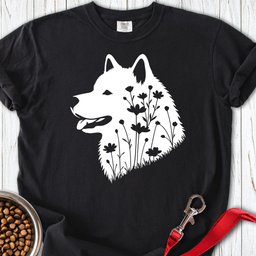 Alaskan Malamute Flowers Premium Tee Gift For Dog Lover