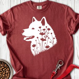 Alaskan Malamute Flowers Premium Tee Gift For Dog Lover