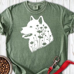 Alaskan Malamute Flowers Premium Tee Gift For Dog Lover