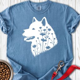 Alaskan Malamute Flowers Premium Tee Gift For Dog Lover