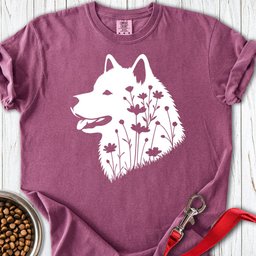 Alaskan Malamute Flowers Premium Tee Gift For Dog Lover