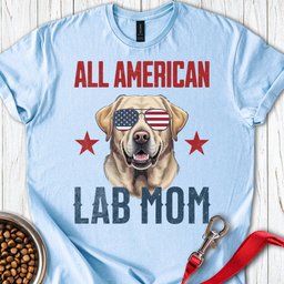 All American Yellow Lab Mom T Shirt Gift For Mom