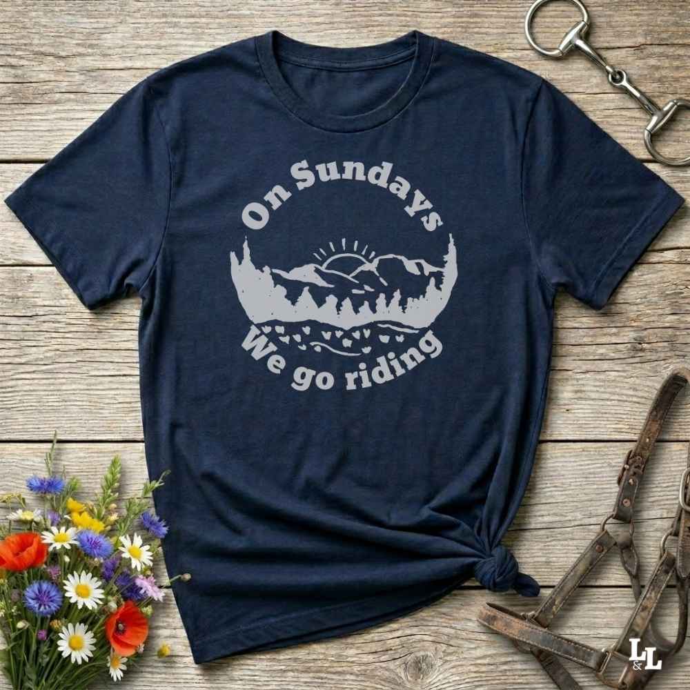 Sunday Riding T Shirt Gift For Horse Lover