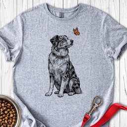 Australian Shepherd Butterfly T Shirt Gift For Dog Lover