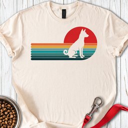 Basenji Retro Sunset T Shirt Gift For Dog Lover