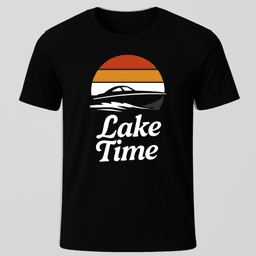 Lake Time Sunset T Shirt Gift For Boat Owner