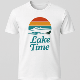 Lake Time Sunset T Shirt Gift For Boat Owner