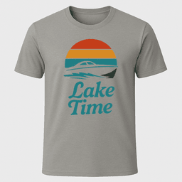 Lake Time Sunset T Shirt Gift For Boat Owner