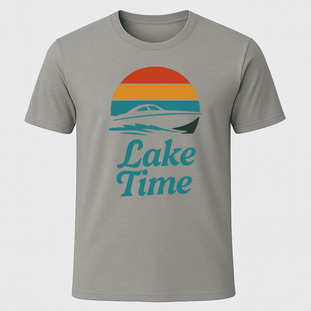 Lake Time Sunset T Shirt Gift For Boat Owner