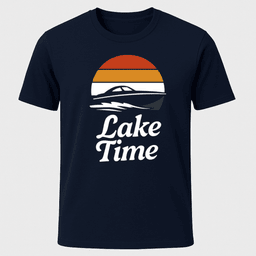 Lake Time Sunset T Shirt Gift For Boat Owner