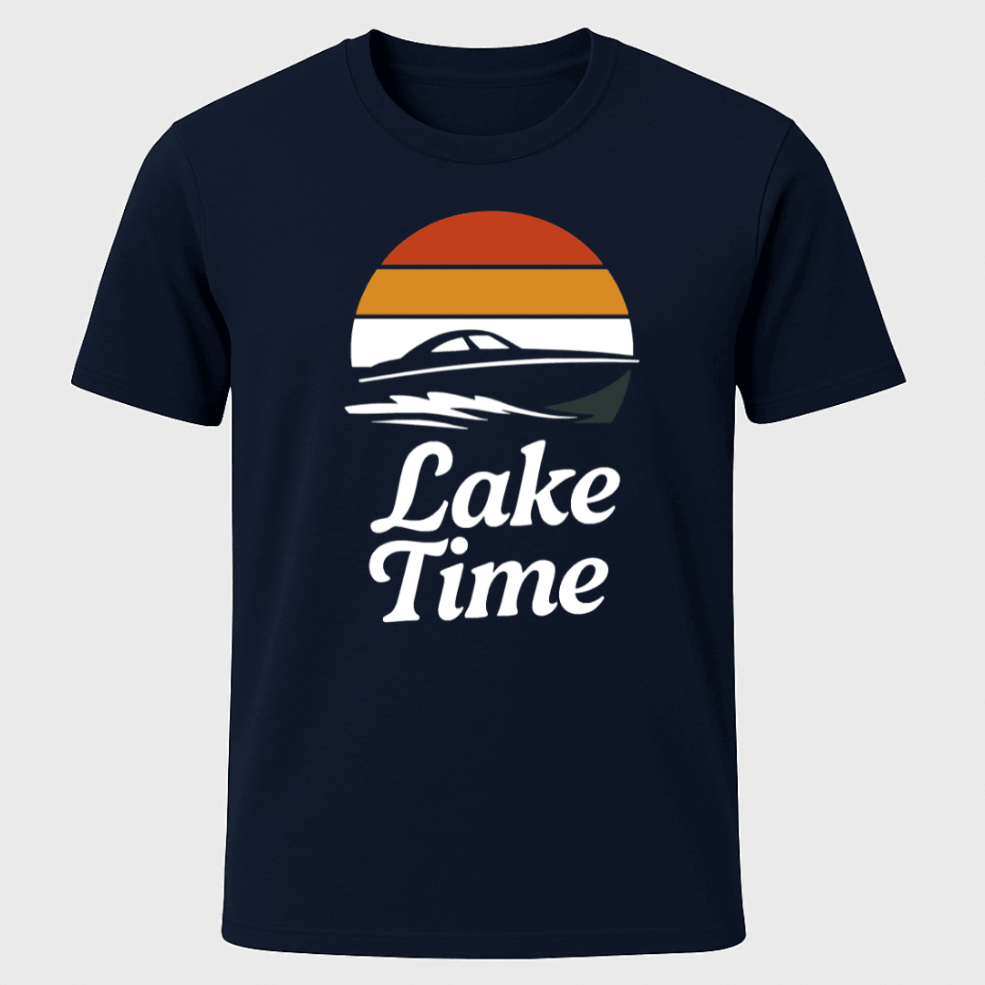 Lake Time Sunset T Shirt Gift For Boat Owner