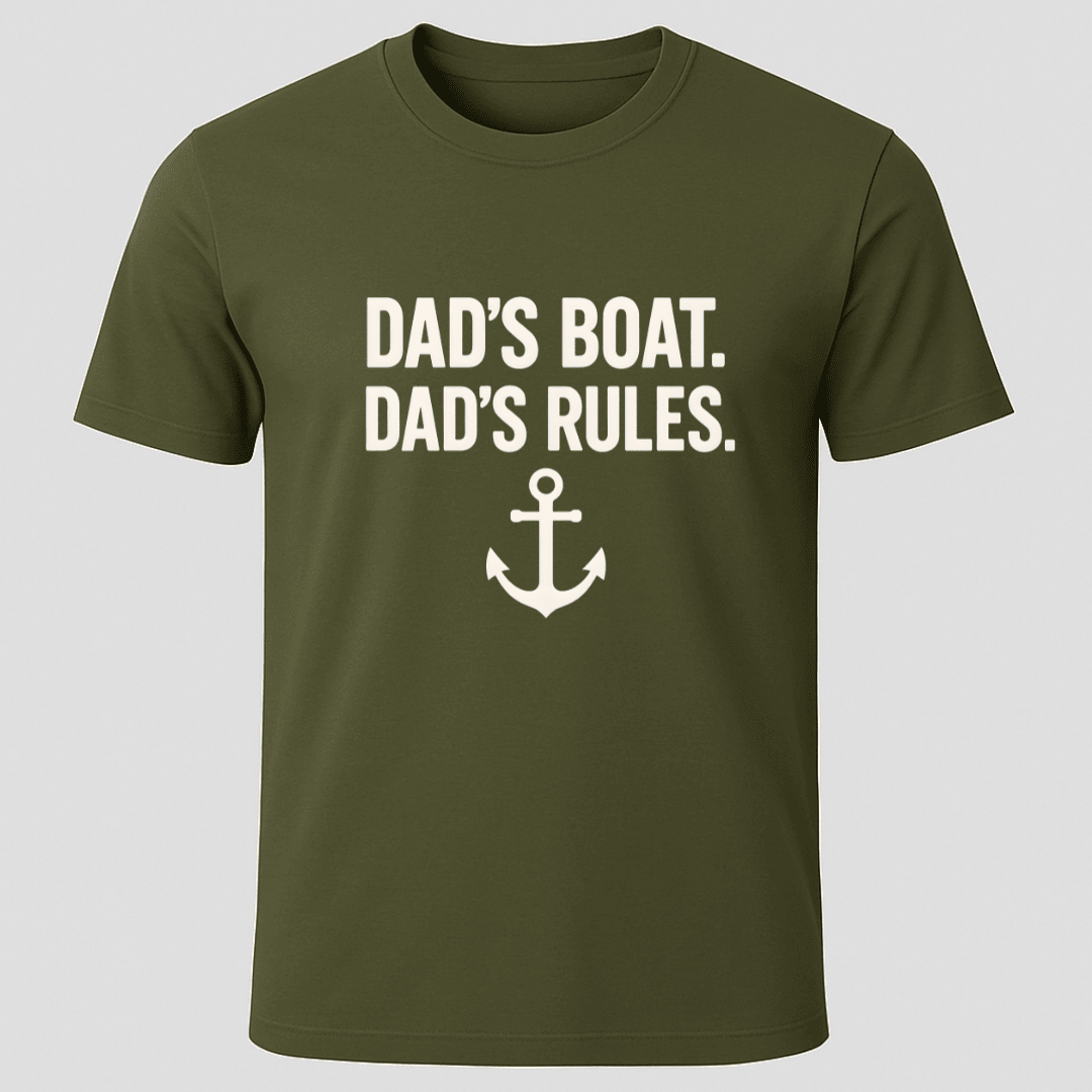 Dads Boat Dads Rules T Shirt Gift For Dad