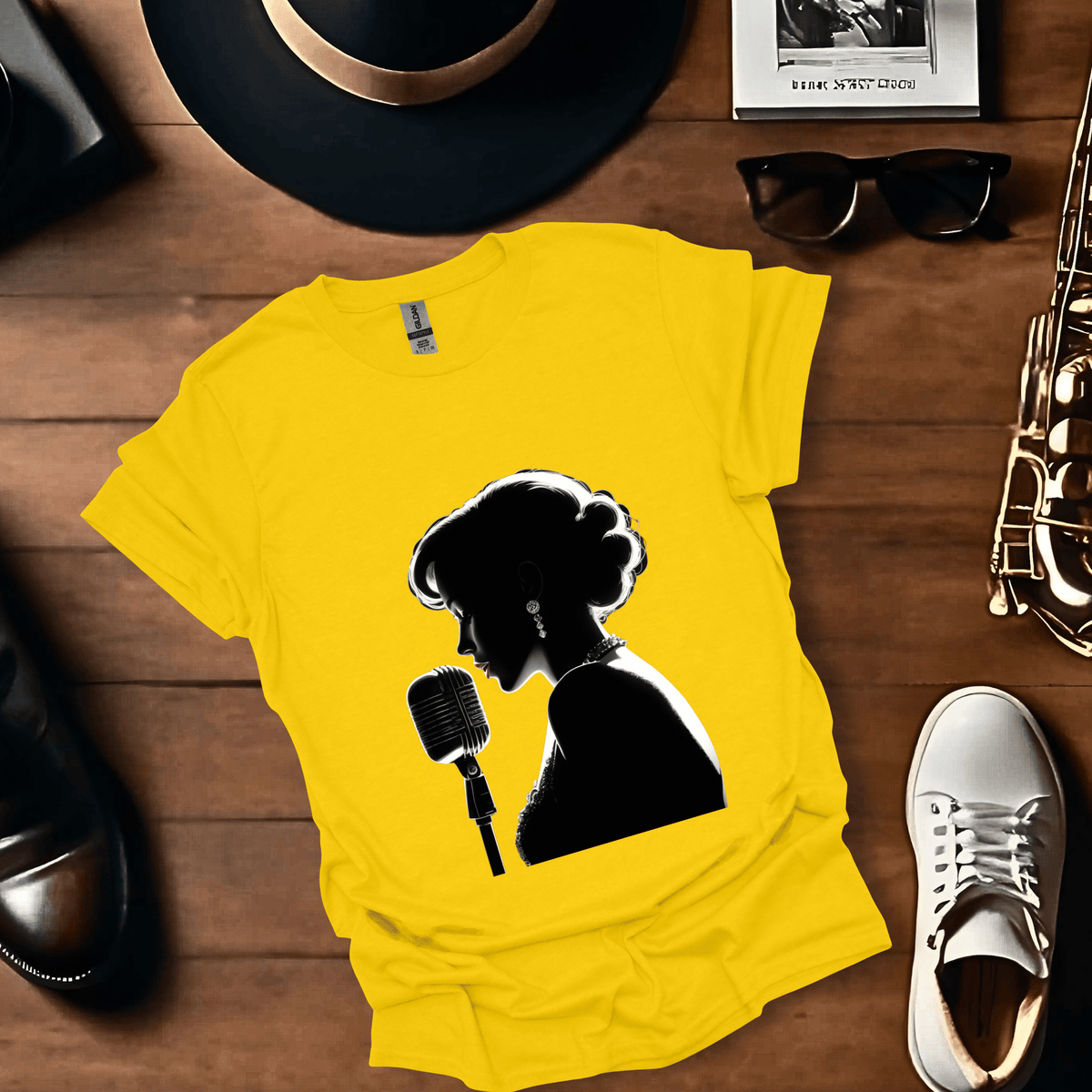 Jazz Singer Close Silhouette T Shirt Gift For Music Lover