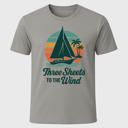 Three Sheets Sunset T Shirt Gift For Boat Owner