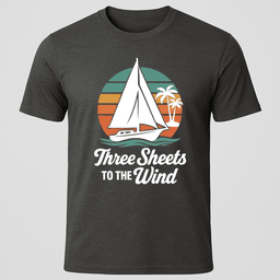 Three Sheets Sunset T Shirt Gift For Boat Owner