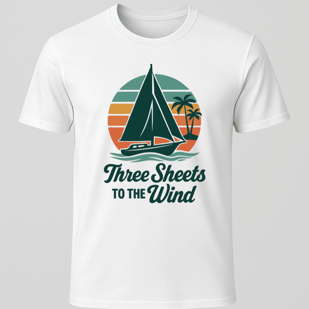 Three Sheets Sunset T Shirt Gift For Boat Owner