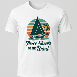 Three Sheets Sunset T Shirt Gift For Boat Owner