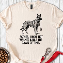 Belgian Malinois Father Walking T Shirt Gift For Dad