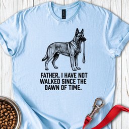 Belgian Malinois Father Walking T Shirt Gift For Dad
