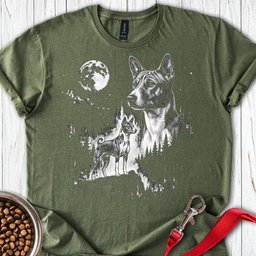 Basenji Moonlight T Shirt Gift For Dog Lover
